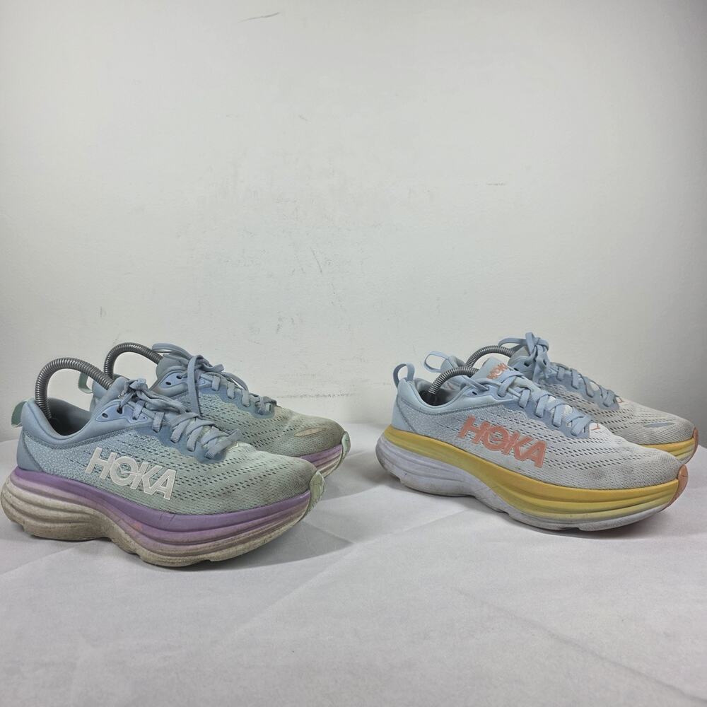 Lot Of 2 Hoka One One Bondi 8 Womens Size 7 Running Shoes Summer Song Blue